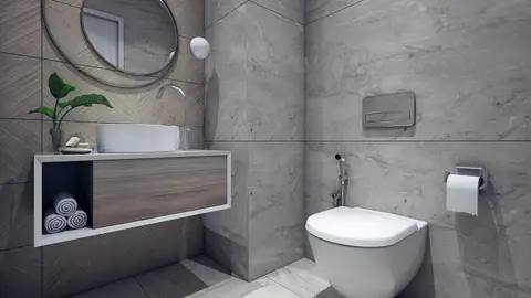 Salle d'eau d'un appartement de la résidence EDEN